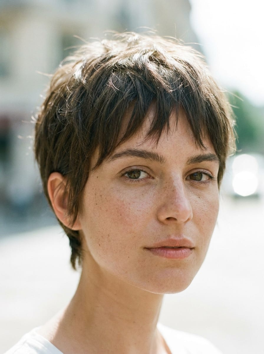 Choppy Pixie mit fransigen Spitzen - chaotische Kurzhaarfrisur